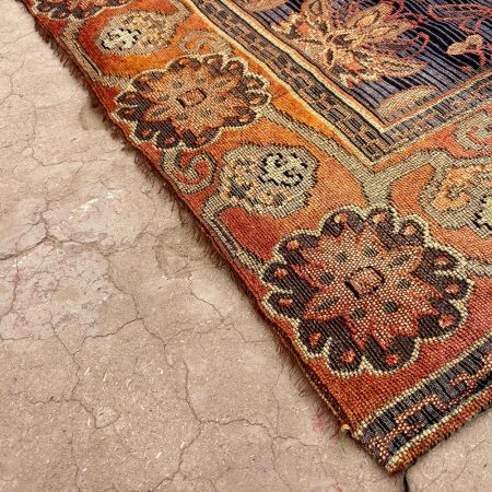 Handmade Multicolor Synthetic Fibre Floral Dhurrie